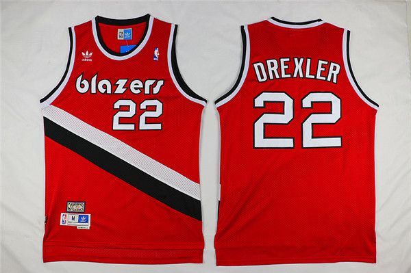 Men Portland Trail Blazers 22 Drexler Red Adidas NBA Jerseys